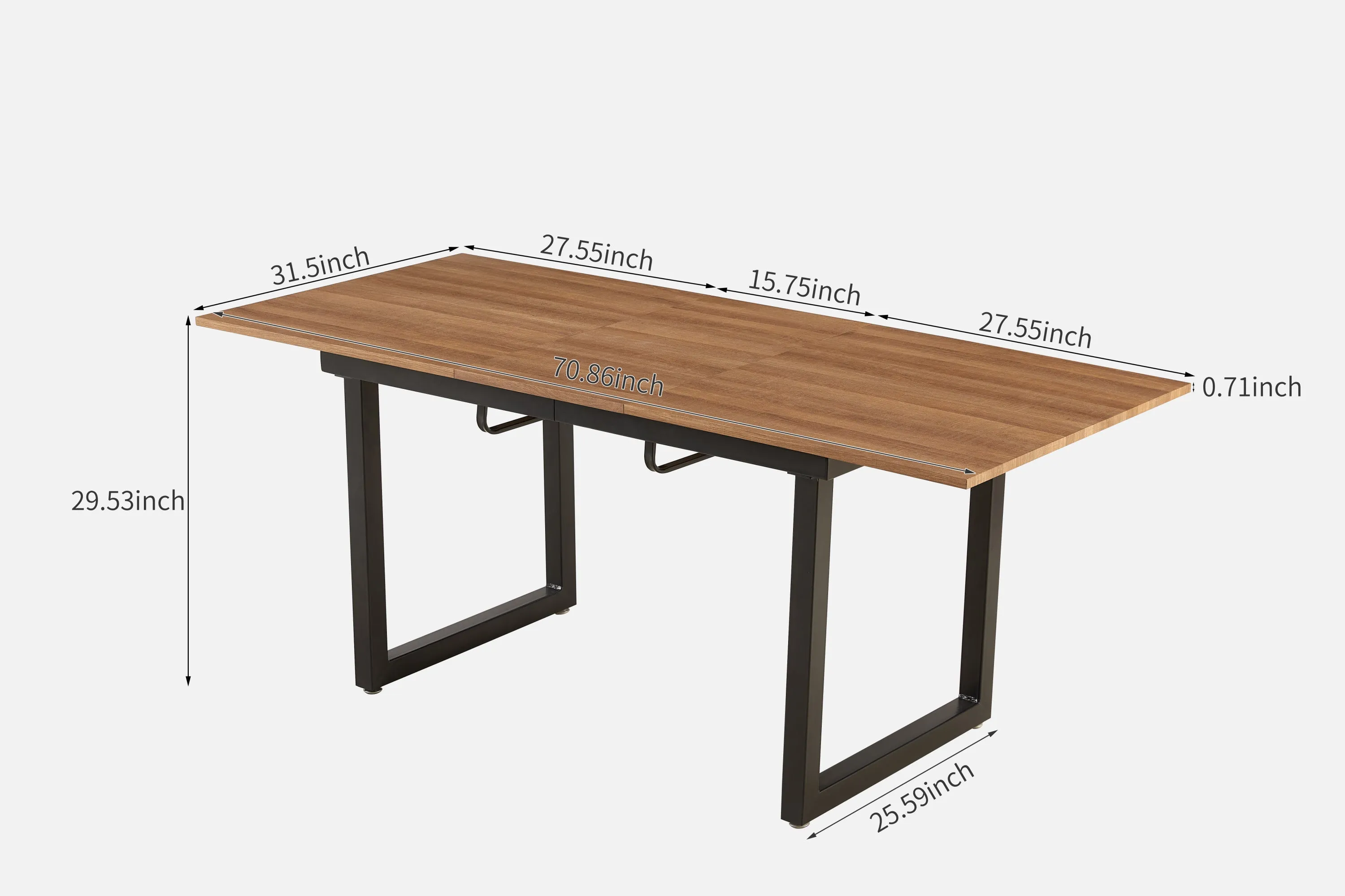 1 4,5pieces dining set,extensible Table metal leg Mid-century Dining Table for 4-6 people With Mdf Table Top, Pedestal Dining Table, End Table Leisure Coffee Table