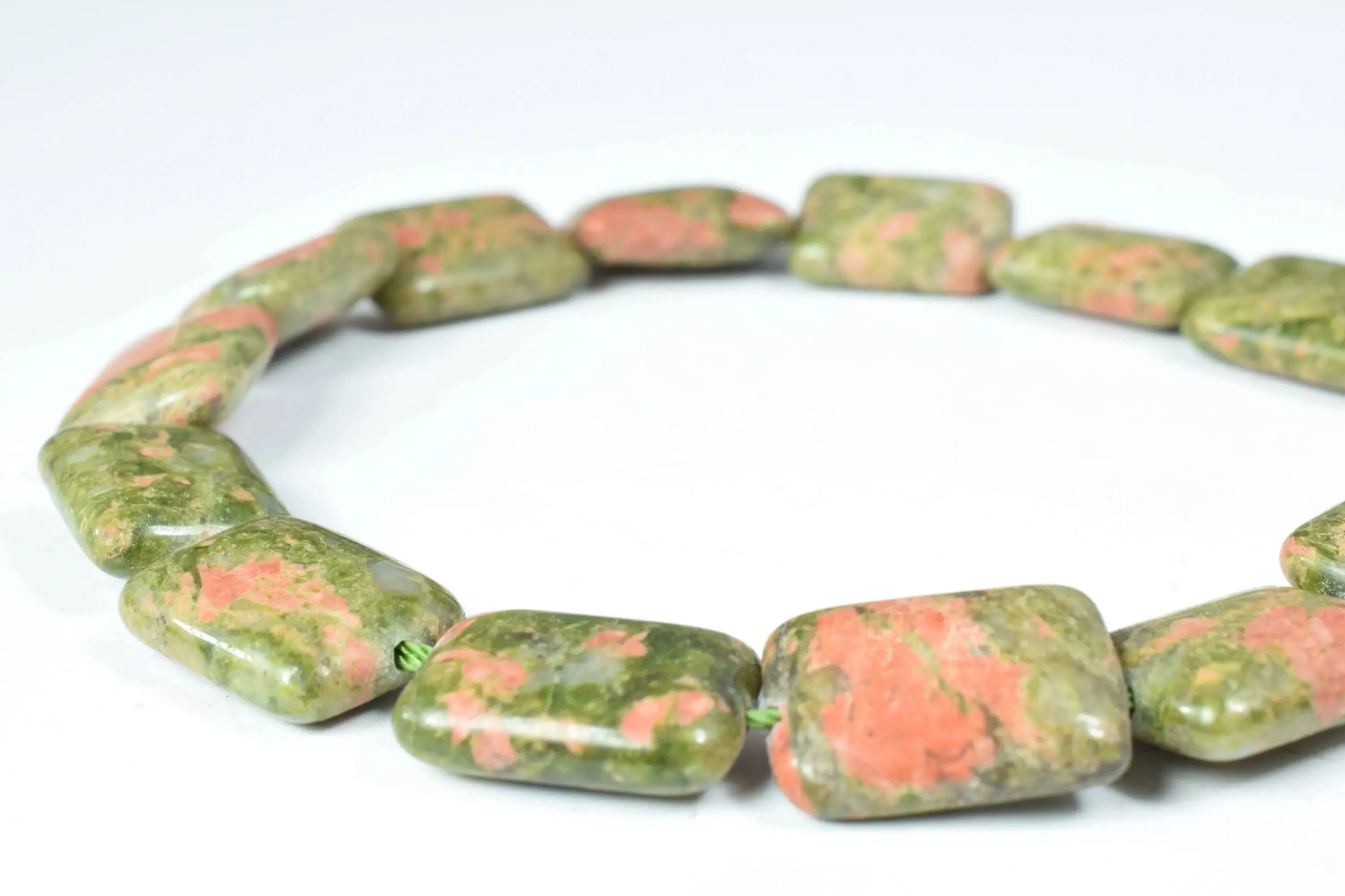 13x16mm Unakite Square Stone Beads, Sold by 1 Strand 20pcs, 1mm hole opening,Natural Pink Green Unakite Stone cushion,Flat square beads,