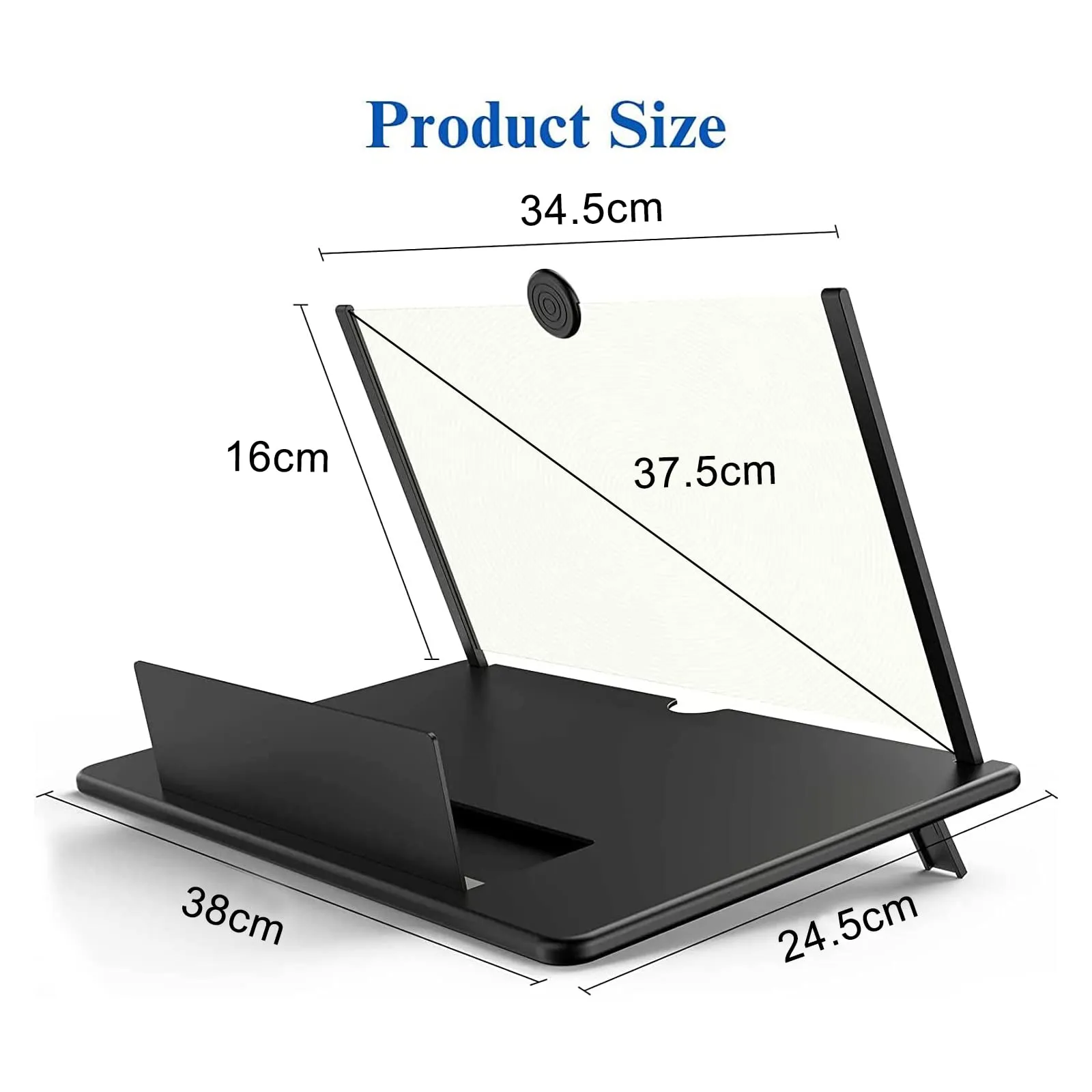 18" Screen Magnifier for Cell Phone - 3D HD Magnifing Screen Enlarger Projector for Movies Videos and Gaming - Foldable Phone Stand Holder with Screen Amplifier-Compatible with All Smartphones