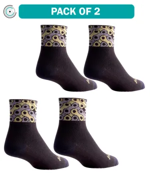 2 Pack SockGuy Classic Links Socks 3 inch Black Large X-Large Unisex Synthetic