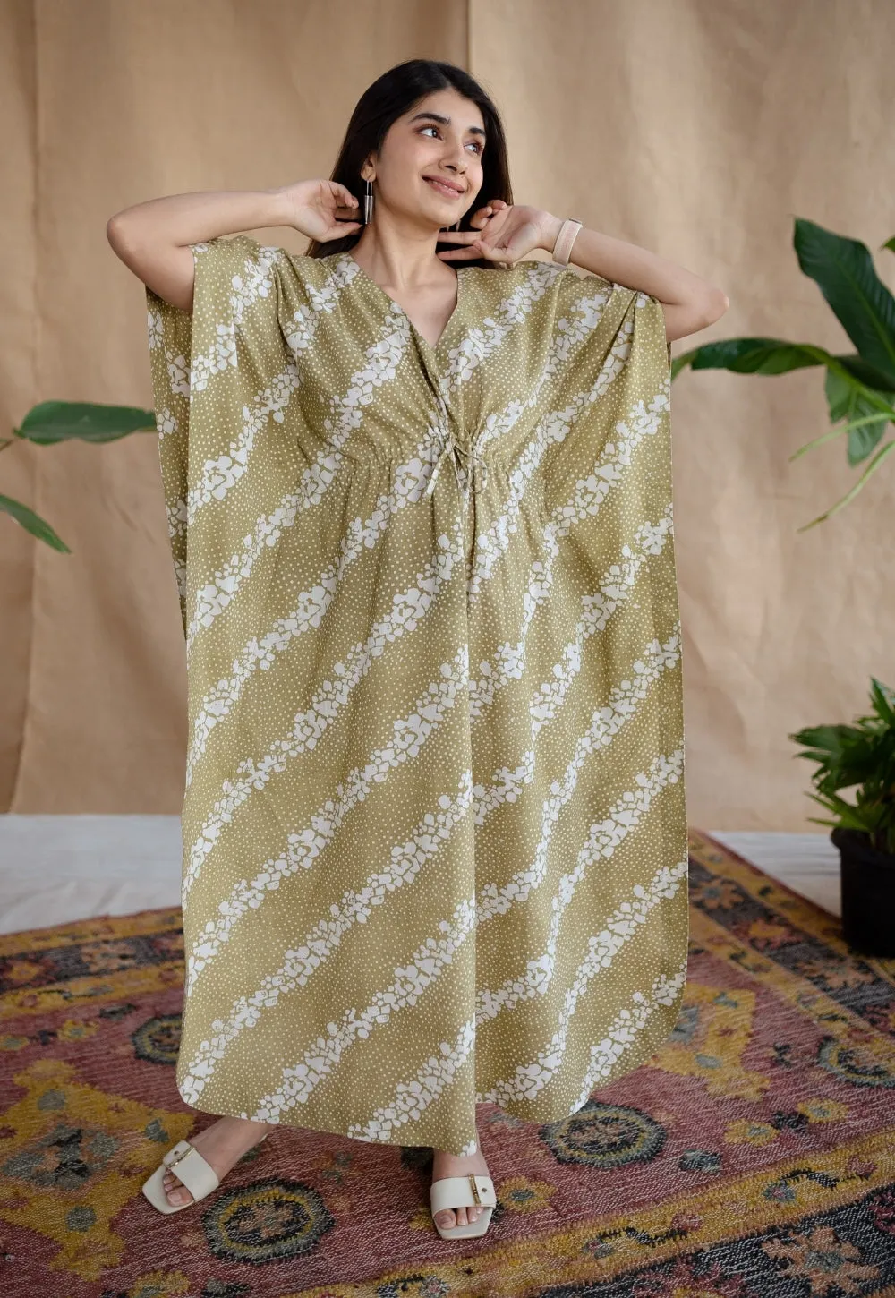 Aabha Batik Cotton Kaftan