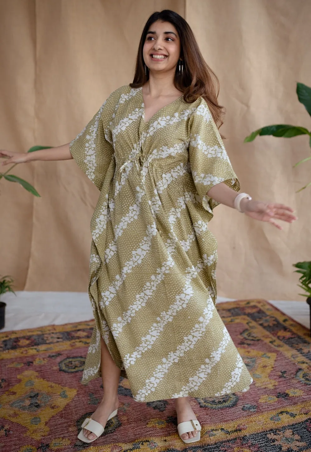 Aabha Batik Cotton Kaftan