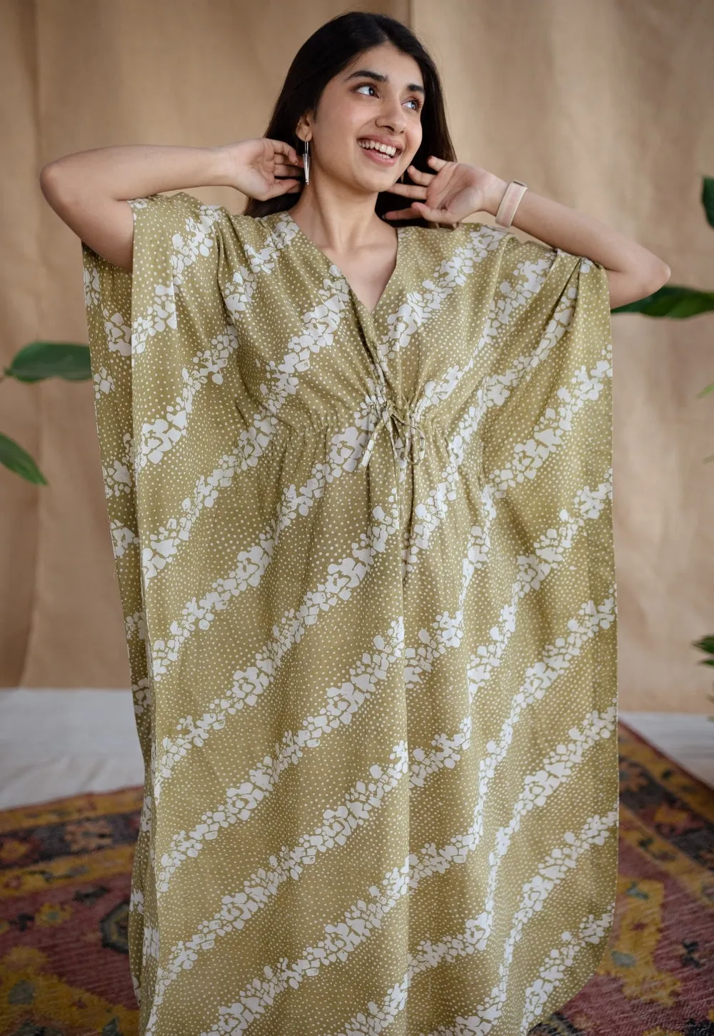 Aabha Batik Cotton Kaftan