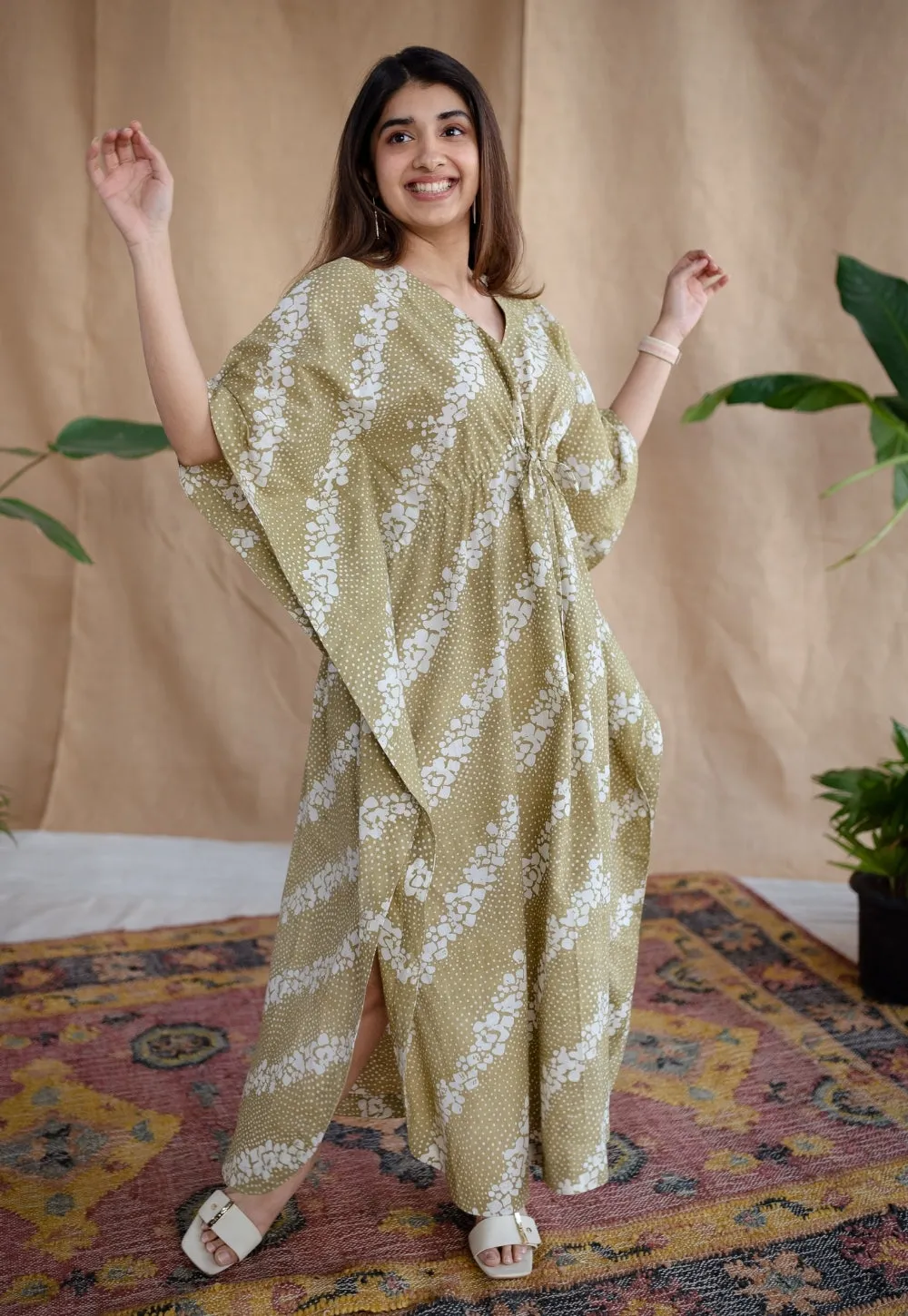 Aabha Batik Cotton Kaftan