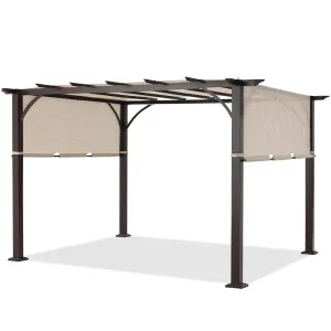 ABCCANOPY 10x12 Outdoor Pergola Retractable Sun Shade Canopy Patio Gazebo