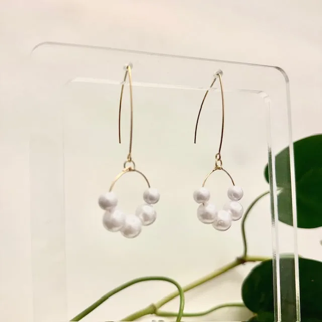 Arch Earrings - Pearl Hoop