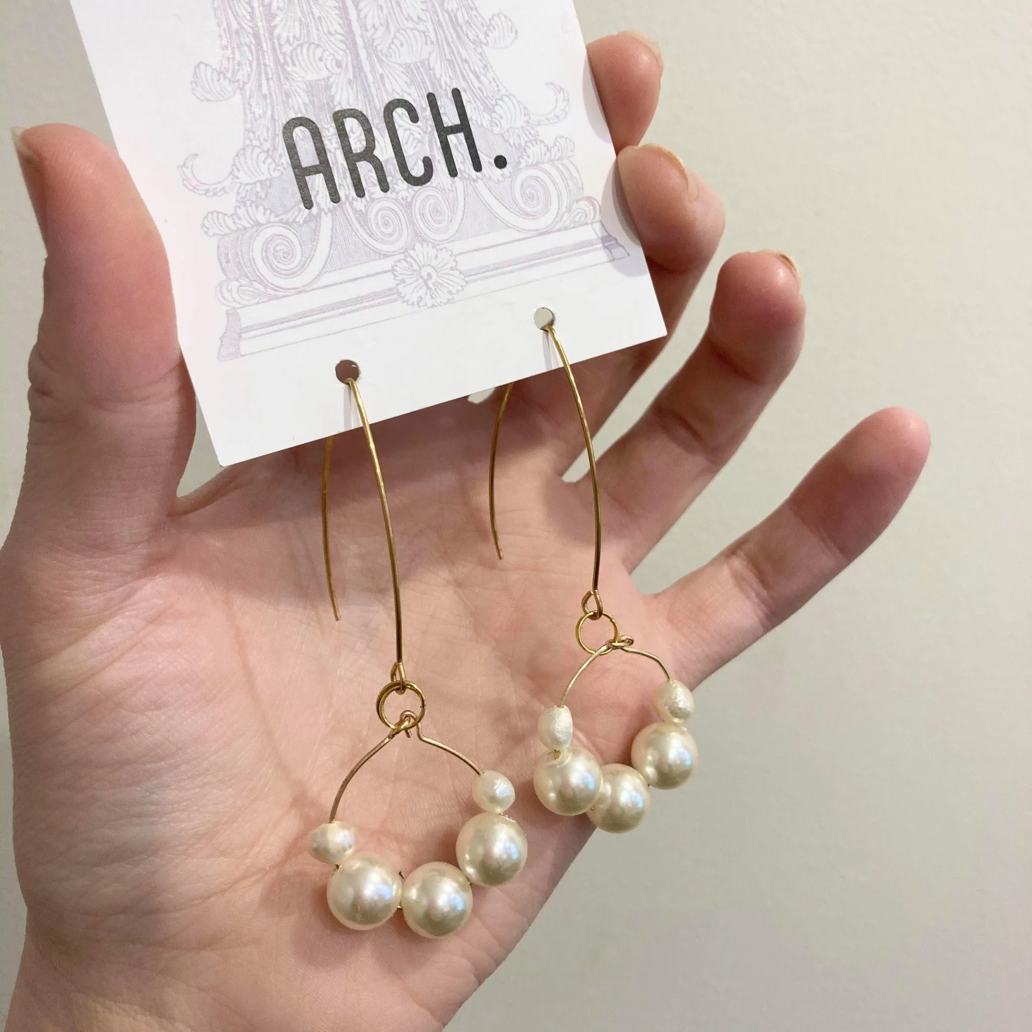 Arch Earrings - Pearl Hoop