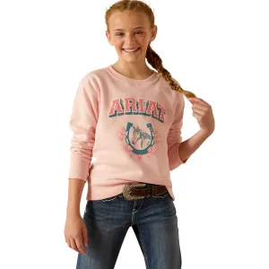 Ariat Girl's College Sweatshirt - Blushing Rose