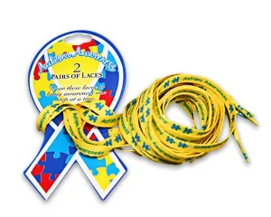 Autism Awareness Puzzle Print Shoe Laces (2 Pairs/Card)