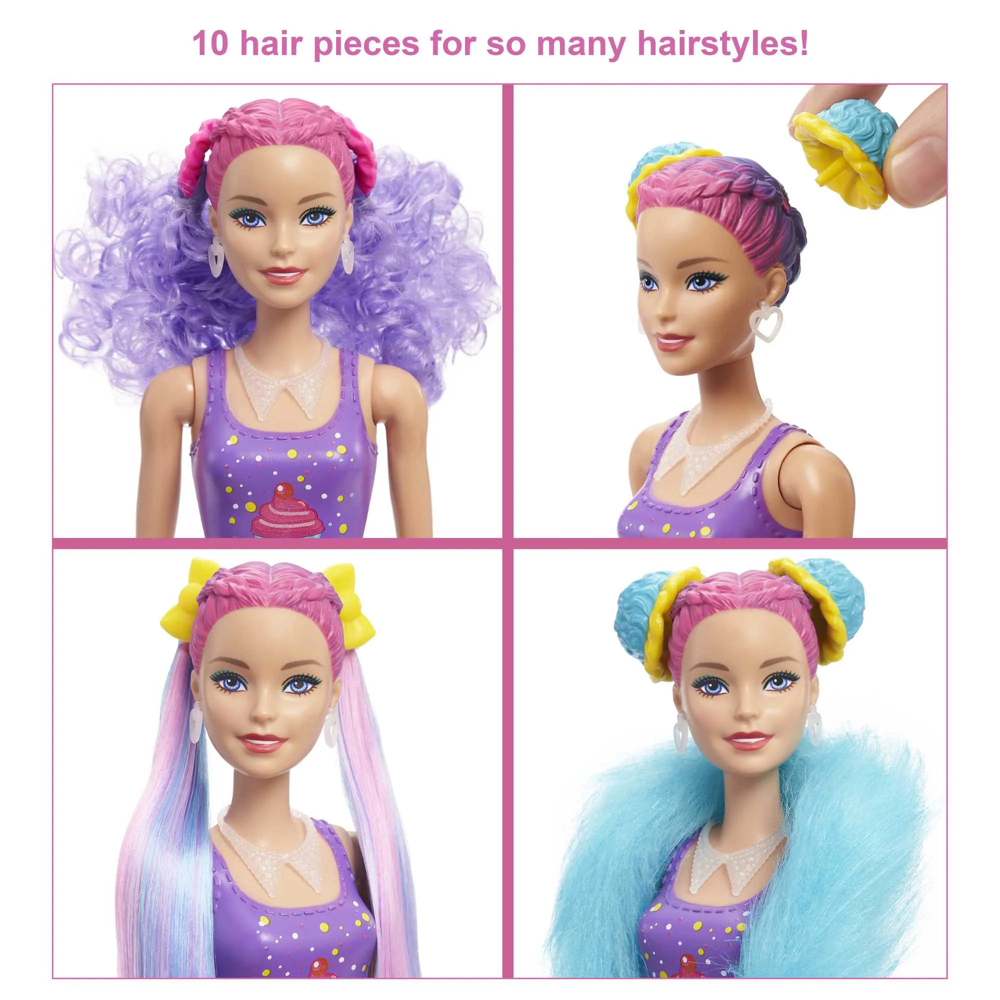 Barbie Color Reveal Glitter! Hair Swaps Doll, Glittery Pink With 25 Surprises