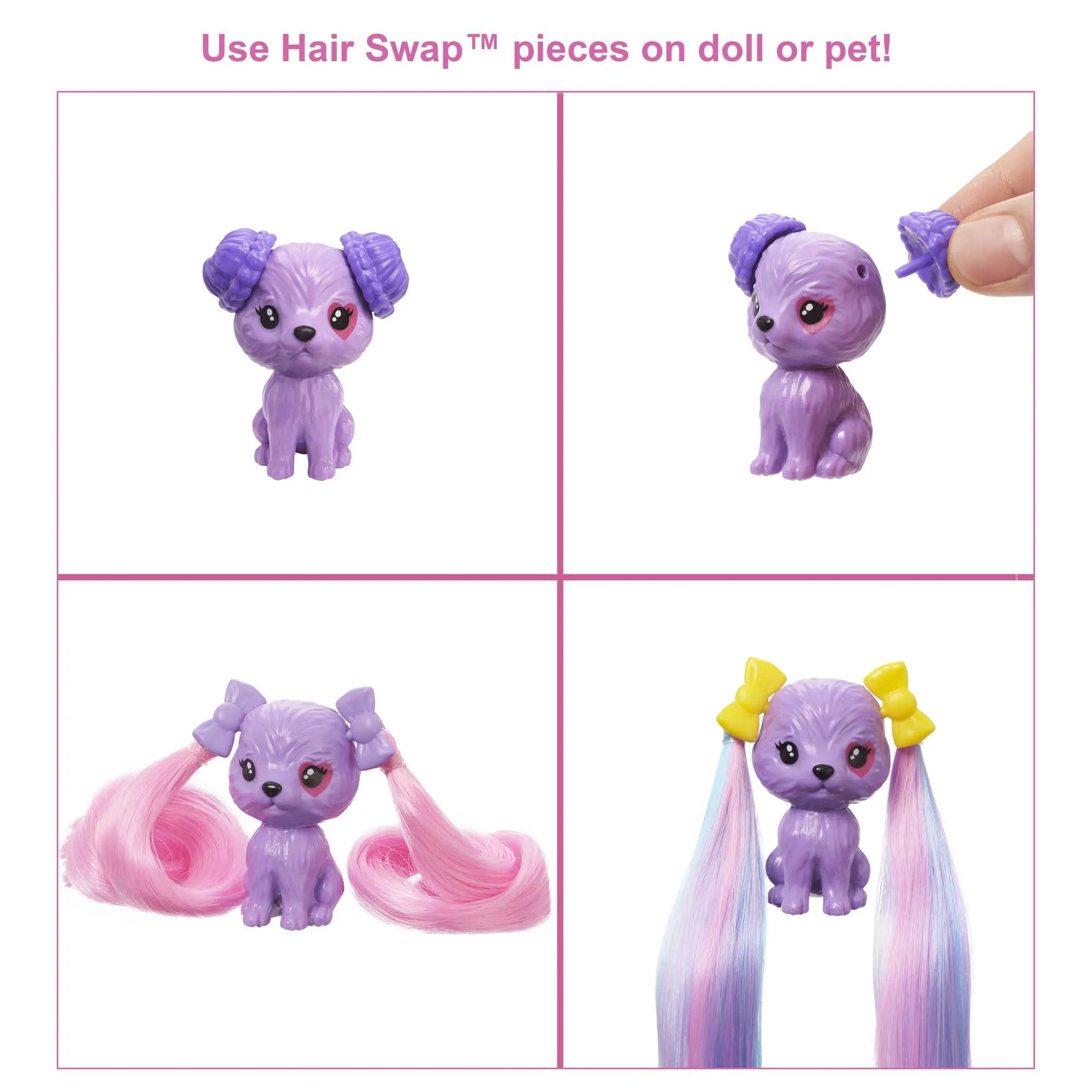 Barbie Color Reveal Glitter! Hair Swaps Doll, Glittery Pink With 25 Surprises