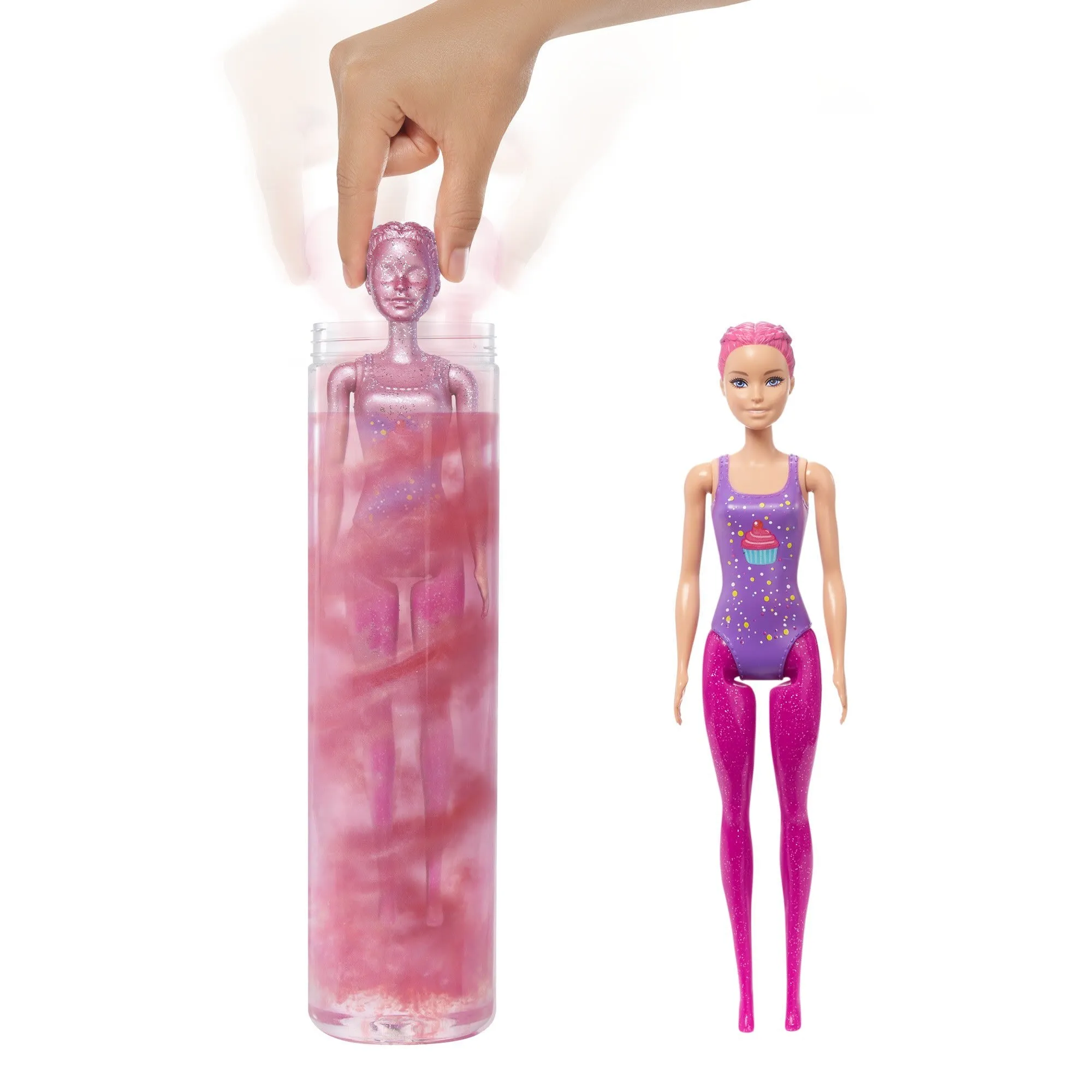 Barbie Color Reveal Glitter! Hair Swaps Doll, Glittery Pink With 25 Surprises