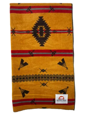 Buffalo Cross Throw Blanket - Teepee Mustard #5