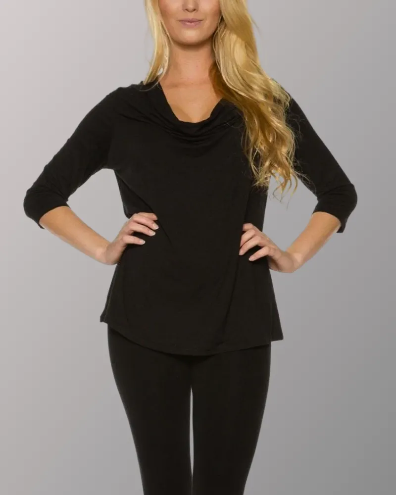 Cowl Neck 3/4 Sleeve Top - FINAL SALE