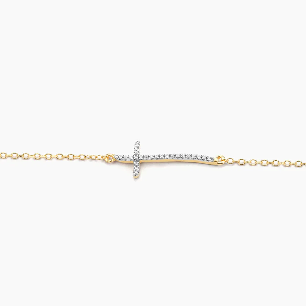 Criss Cross Chain Bracelet in Gold