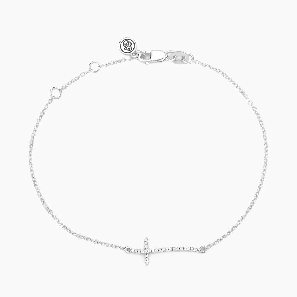 Criss Cross Chain Bracelet in Silver