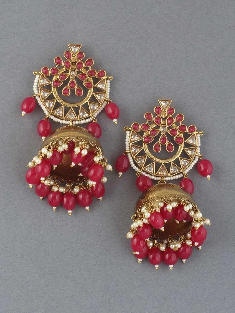 Dark Pink Tez Jhumkis