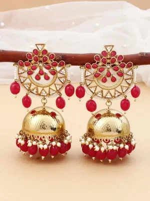 Dark Pink Tez Jhumkis