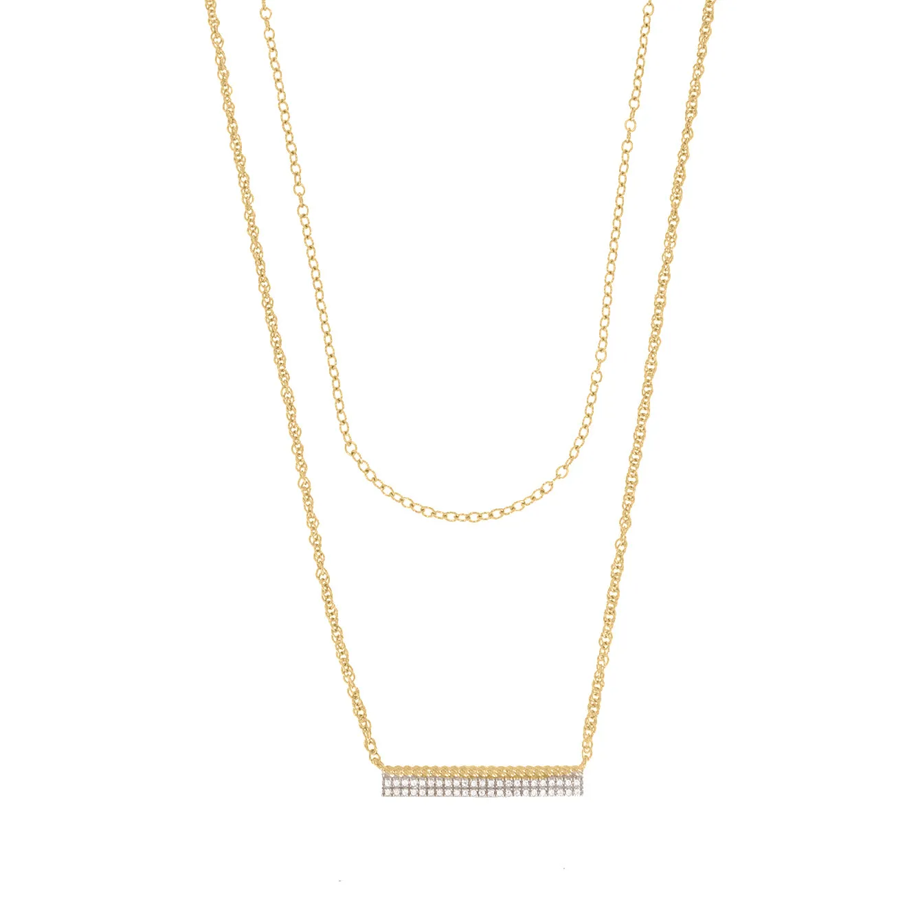 Double Stack Necklace in Gold