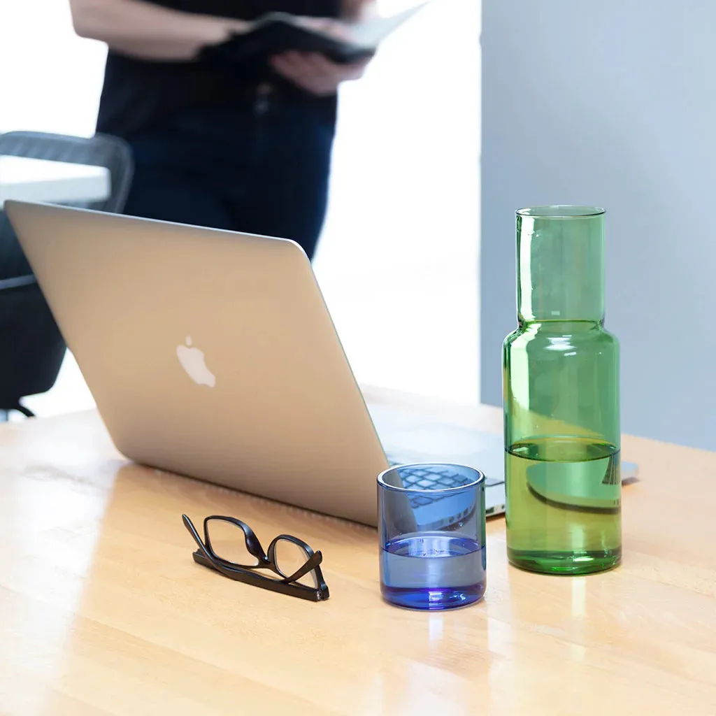 Duo Tone Glass Carafe Green Blue