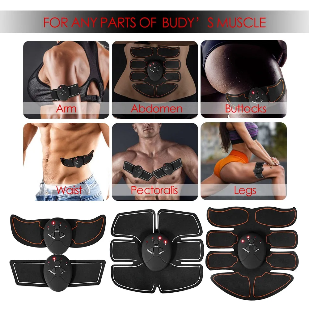 EMS Hip Muscle Stimulator Massager Abdominal Muscle Trainer Fitness Buttocks Arm Abdomen Trainer Losing Weight Lifting Massager