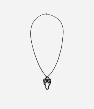 Gunmetal Gila Skull Necklace