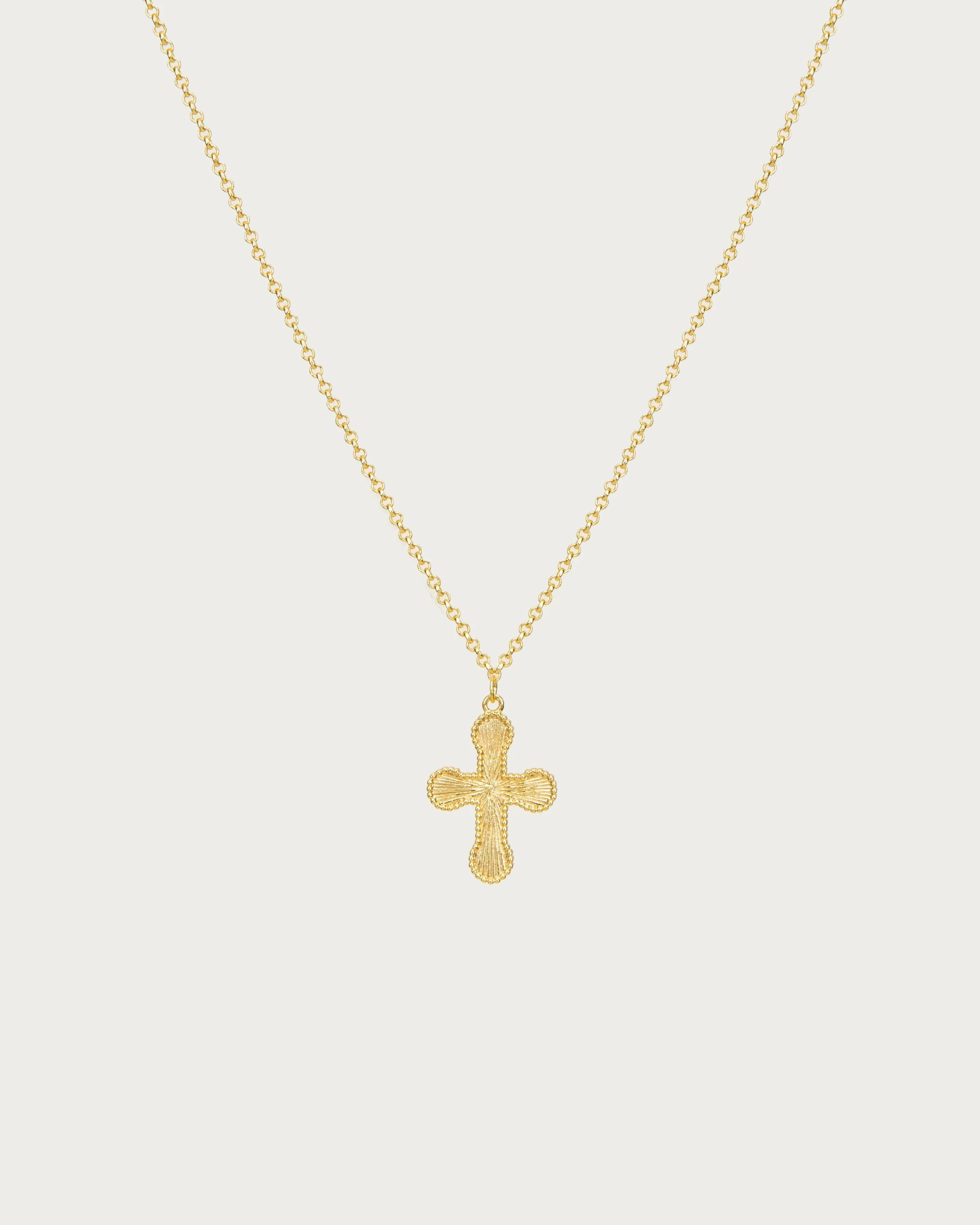 Mini Cross Pendant Necklace in Silver