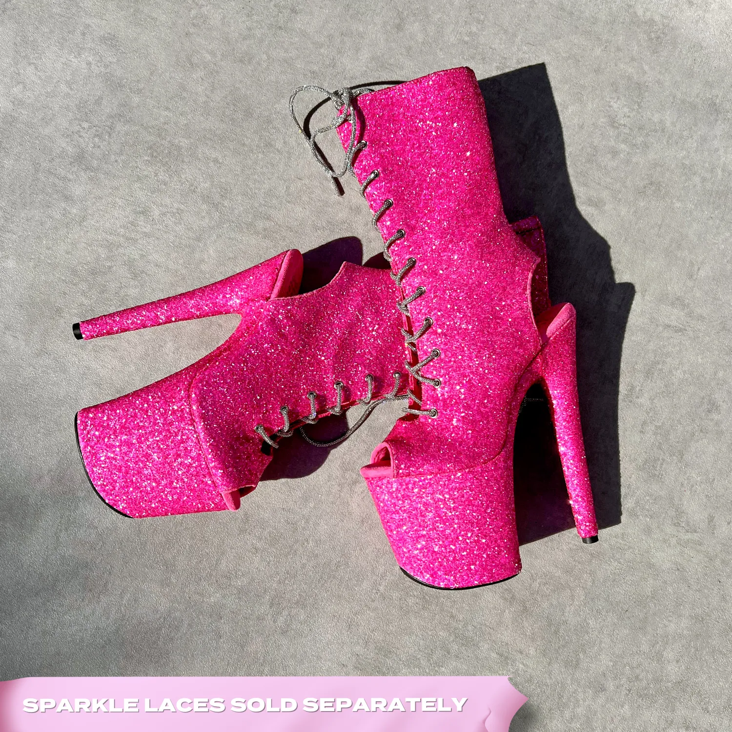 The Glitterati Xtra - OHOT Boot - Kitty Pink - 8INCH