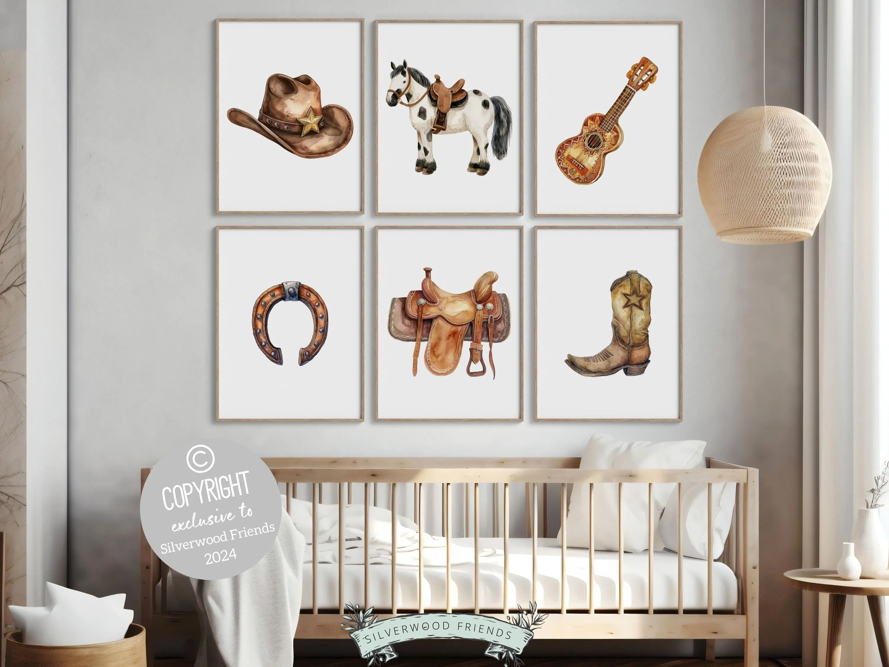 Western Cowboy Nursery Prints - Set of 6